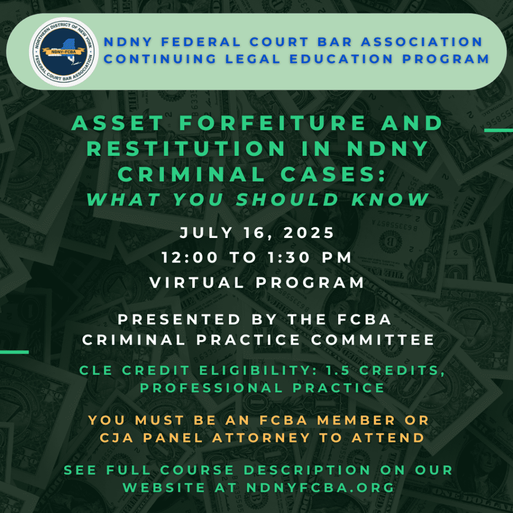 CLE Asset Forfeiture and Restitution