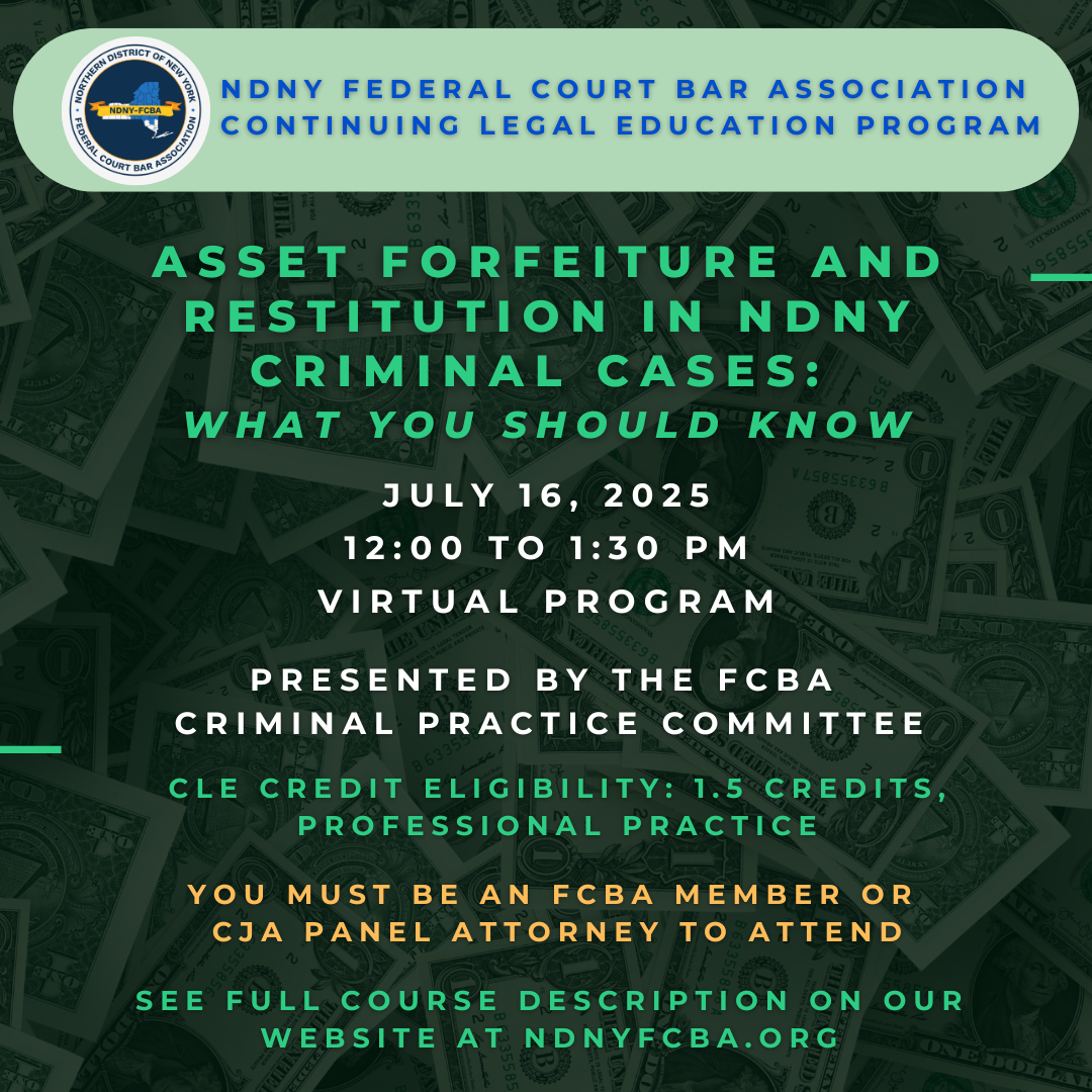 CLE Asset Forfeiture and Restitution