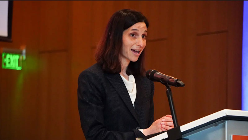 Person speaking at podium