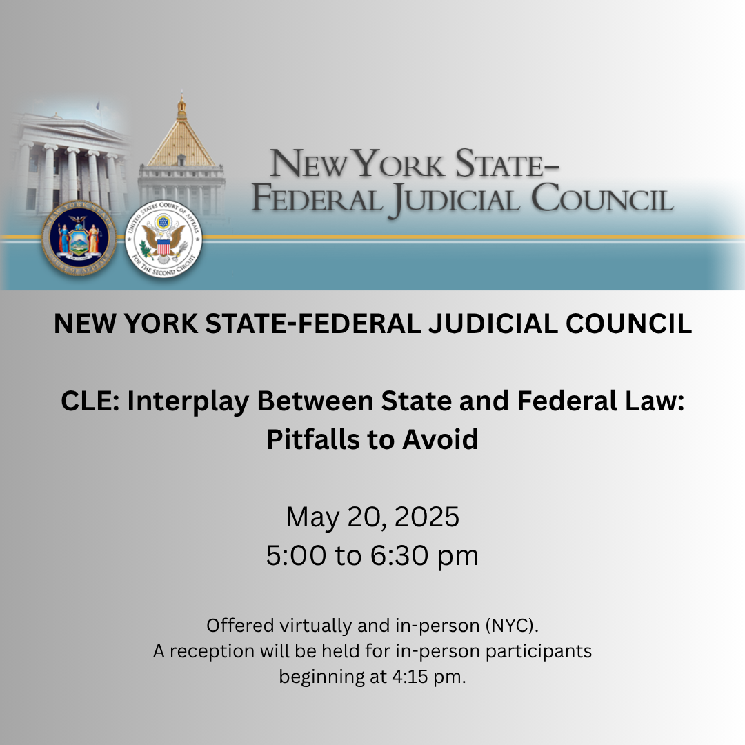 NY State-Federal Judicial Council CLE May 20