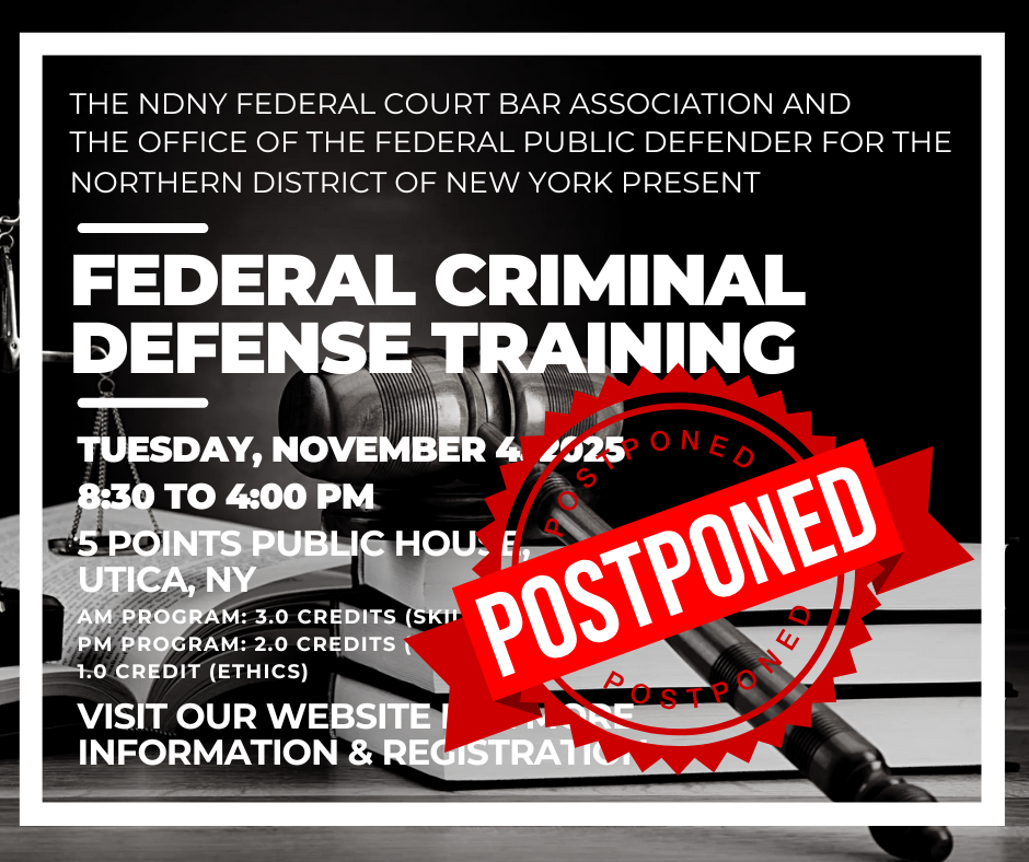 Criminal Defense Training 2025 POSTPONED