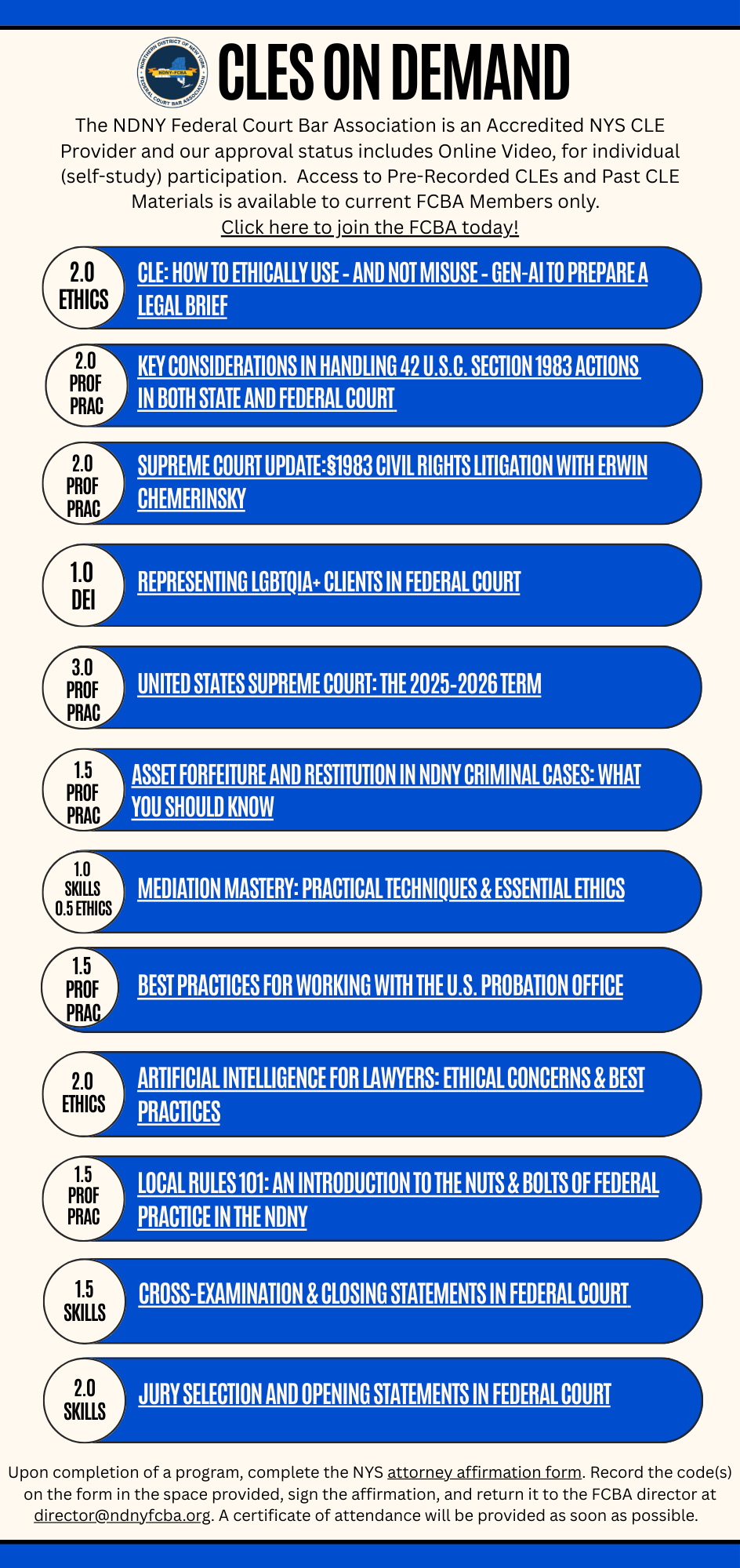 List of On Demand CLES