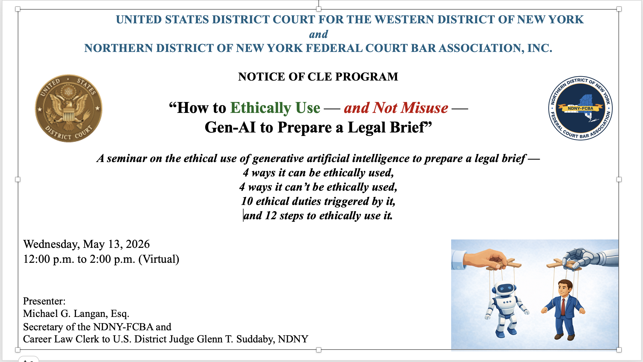 AI CLE for WDNY