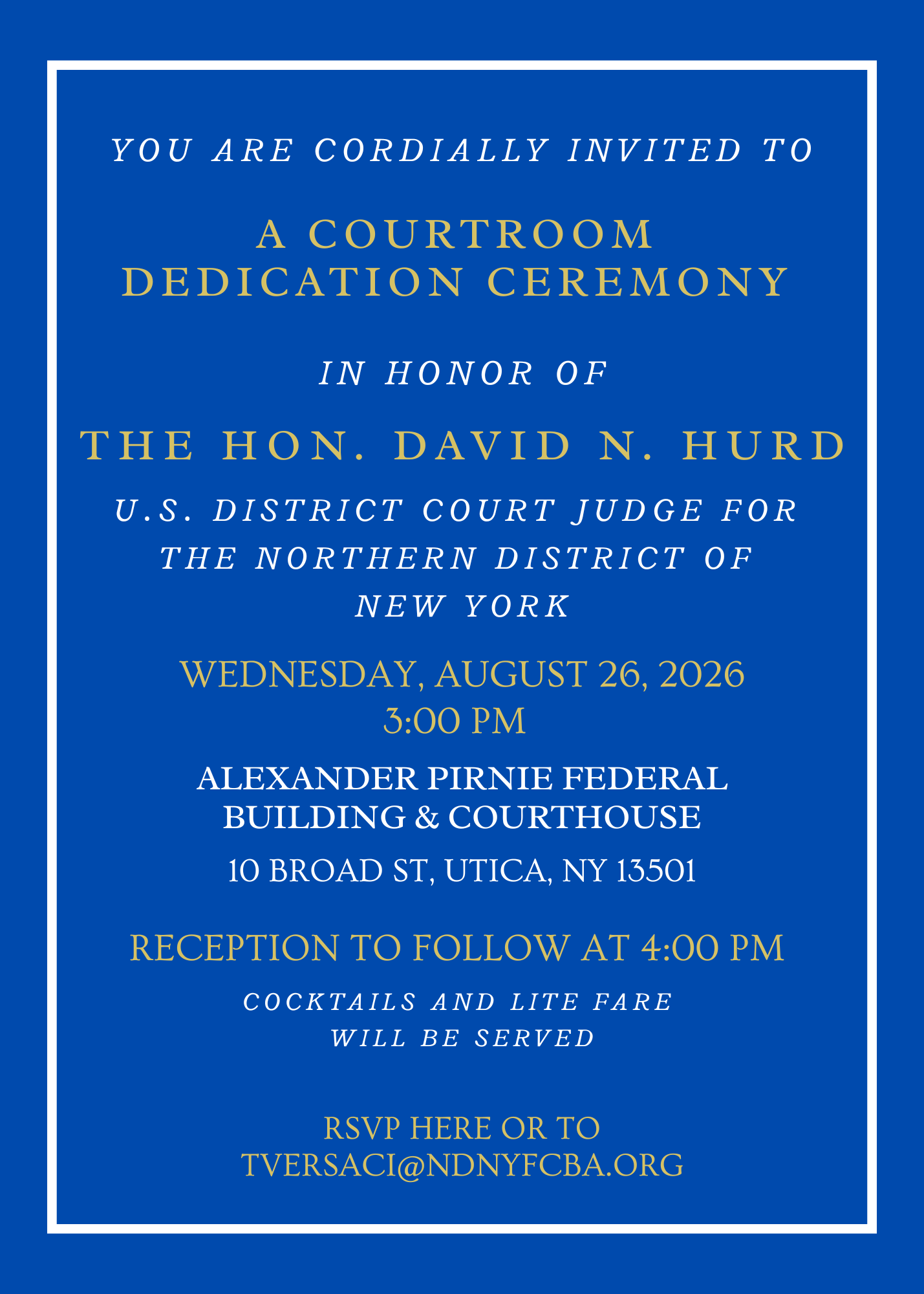 Judge Hurd Invitation