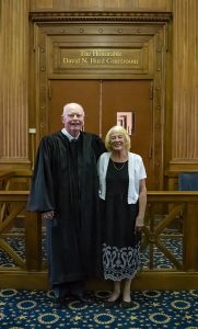 Senior United States Judge David N. Hurd and his wife Connie, on August 26, 2026.