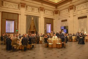 banquet hall with people at tables